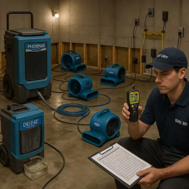 Structural Drying and Dehumidification process in Dentsville, SC